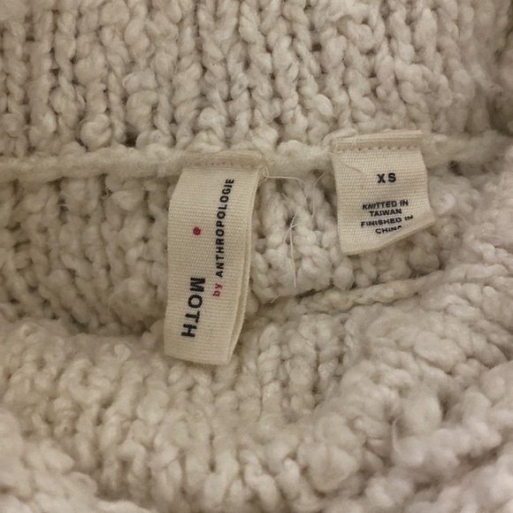 Moth by Anthropologie Juliette Ivory Turtleneck Pullover Knit Sweater Size XS - Picture 7 of 7